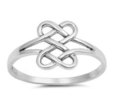 Sterling Silver Oxidized Celtic Shaped Plain RingsAnd Face Height 11mm