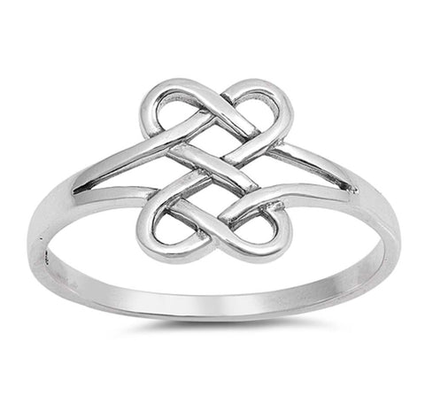 Sterling Silver Oxidized Celtic Shaped Plain RingsAnd Face Height 11mm