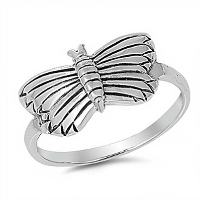 Sterling Silver Trendy Butterfly with Face Height of 10MM
