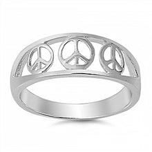 Load image into Gallery viewer, Sterling Silver Triple Peace Sign with Face Height of 7MM