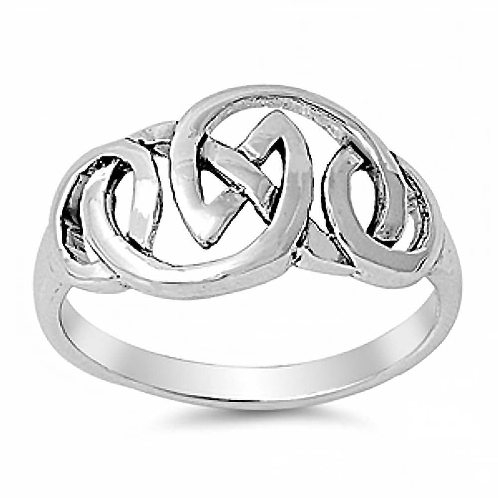 Sterling Silver Fancy Celtic Knot Ring with Face Height of 12MM