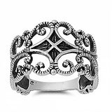 Sterling Silver Fancy Ring with Face Height of 14MM