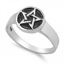 Load image into Gallery viewer, Sterling Silver Fancy Star Ring with Face Height of 10MM