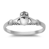 Sterling Silver Claddagh Ring with Face Height of 6MM