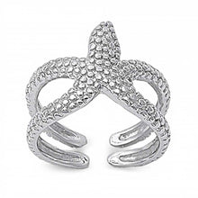 Load image into Gallery viewer, Sterling Silver Stylish Starfish Ring with Face Height of 14MM