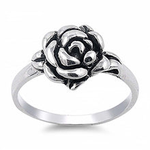 Load image into Gallery viewer, Sterling Silver Classy Rose Ring with Face Height of 11MM
