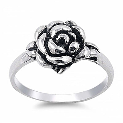 Sterling Silver Classy Rose Ring with Face Height of 11MM