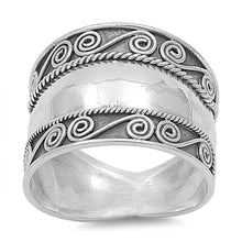 Load image into Gallery viewer, Sterling Silver Spiral Bali Design with Face Height of 18MM