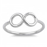 Sterling Silver Classy Thin Infinity Ring with Face Height of 7MM