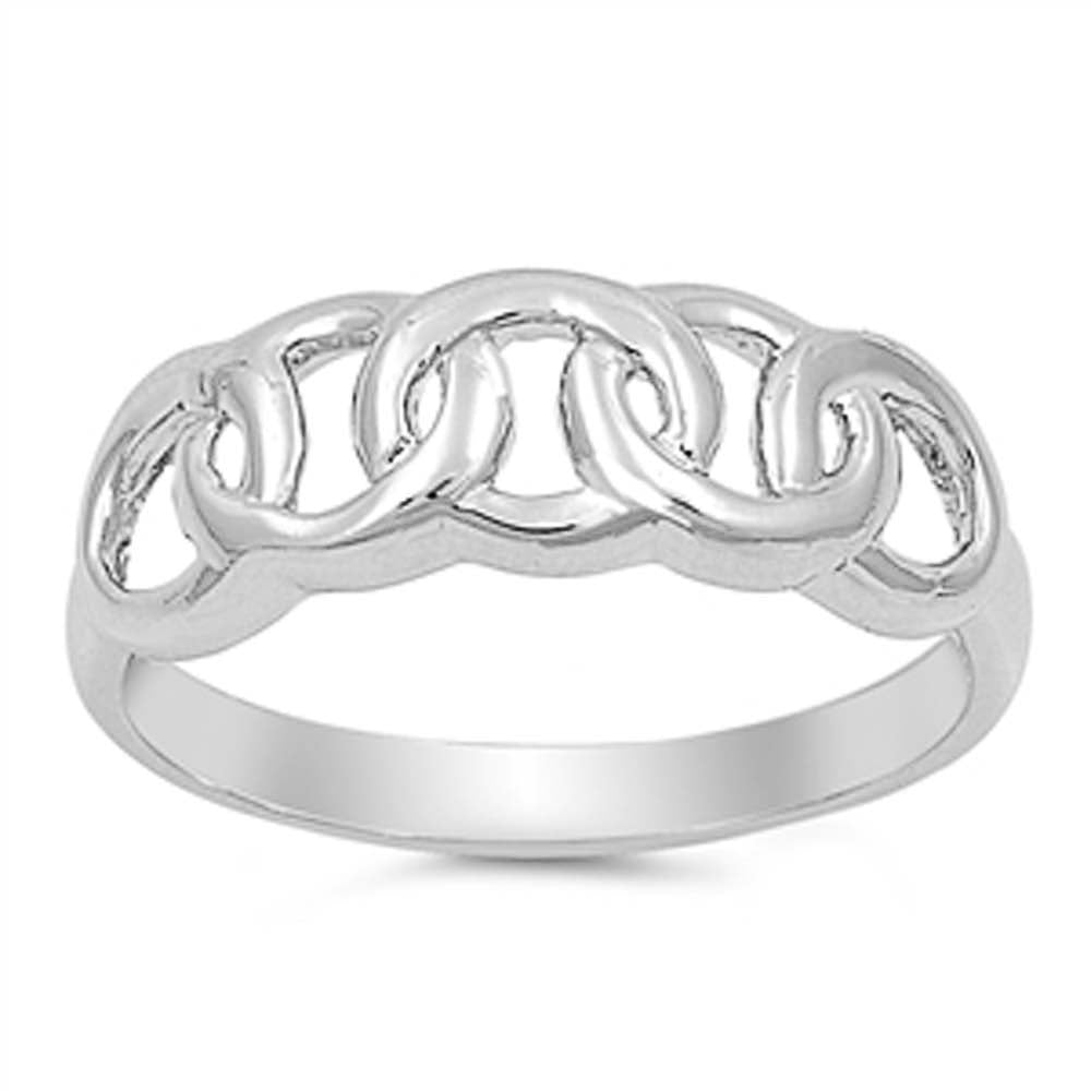 Sterling Silver Celtic Knot Ring with Face Height of 7MM