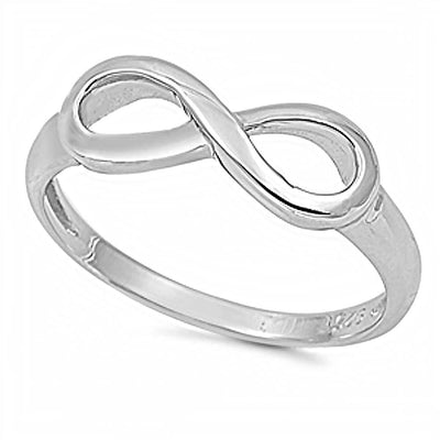 Sterling Silver Infinity Ring with Face Height of 6MM