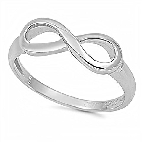 Sterling Silver Infinity Ring with Face Height of 6MM