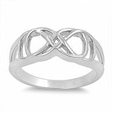 Sterling Silver Fancy Infinity Ring with Face Height of 8MM