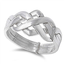 Load image into Gallery viewer, Sterling Silver Puzzle Shaped Plain RingsAnd Face Height 11mmAnd Band Width 4mm