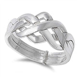 Sterling Silver Puzzle Shaped Plain RingsAnd Face Height 11mmAnd Band Width 4mm