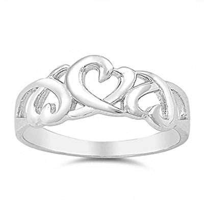 Sterling Silver Infinity Heart Ring with Face Height of 8MM