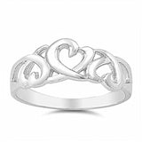 Sterling Silver Infinity Heart Ring with Face Height of 8MM