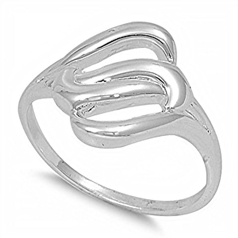 Sterling Silver Double Knot Infinity Ring with Face Height of 14MM