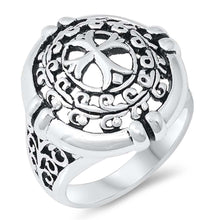 Load image into Gallery viewer, Sterling Silver Rhodium Plated Cross Shaped Plain RingsAnd Face Height 22mmAnd Weight 9grams