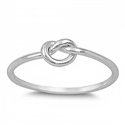 Sterling Silver Love Knot Shaped Plain RingsAnd Face Height 5mmAnd Wire Thickness 1.3mm