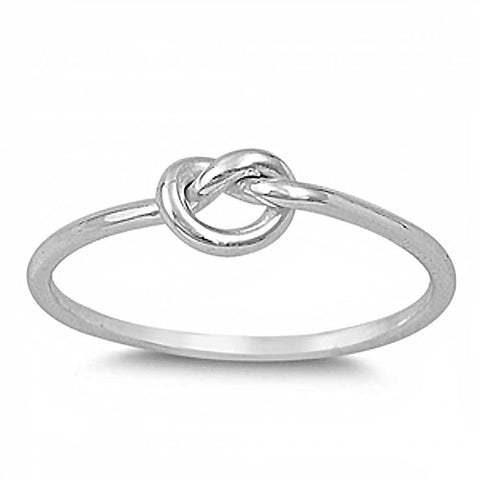 Sterling Silver Love Knot Shaped Plain RingsAnd Face Height 5mmAnd Wire Thickness 1.3mm