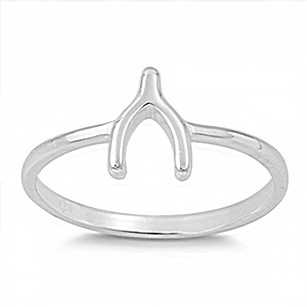 Sterling Silver Wishbone Ring with Face Height of 10MM