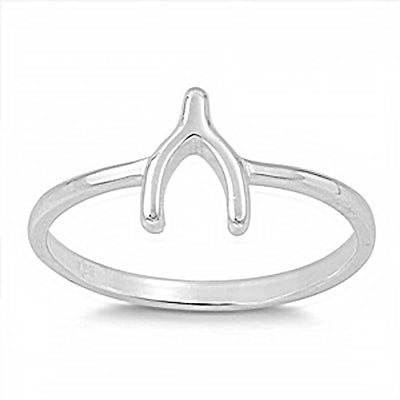 Sterling Silver Wishbone Ring with Face Height of 10MM
