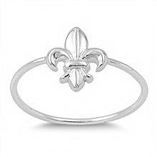 Load image into Gallery viewer, Sterling Silver Classy Fleur De Lis Ring with Face Height of 10MM