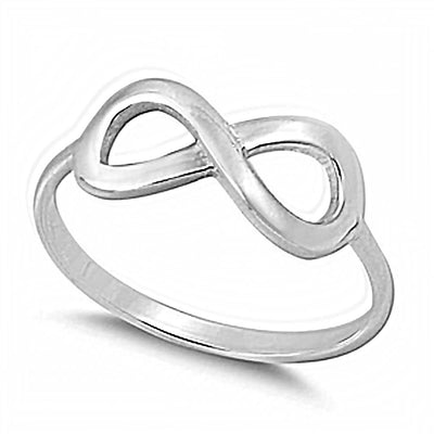 Sterling Silver Wide Infinity Ring with Face Height of 8 MM