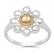Load image into Gallery viewer, Sterling Silver Flower with Center Gold Plated RoundAnd Face Height of 15MM