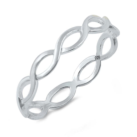 Sterling Silver Interlink Ring with Face Height of 3 MM