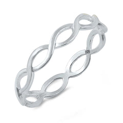 Sterling Silver Interlink Ring with Face Height of 3 MM