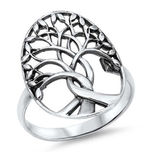 Load image into Gallery viewer, Sterling Silver Stylish Tree of Life Ring with Face Height of 7MM