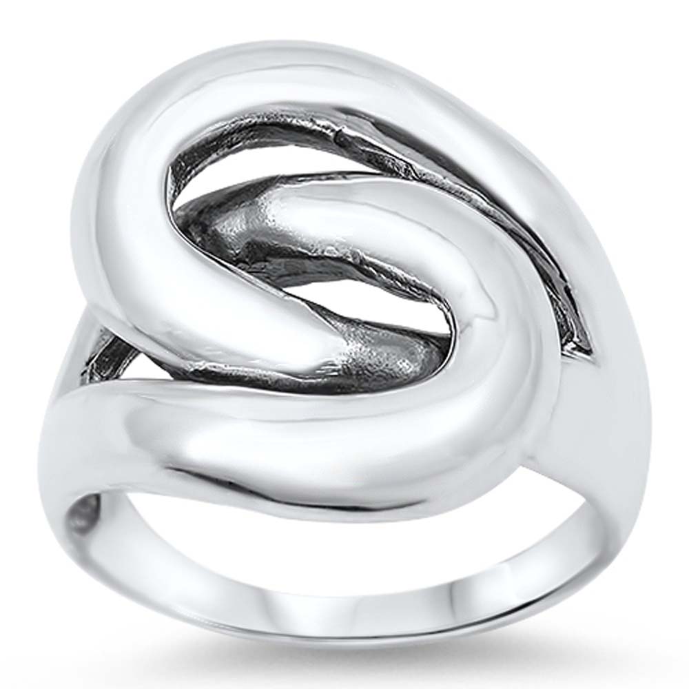 Sterling Silver Plain Knot Band Design with Face Height of 20MM