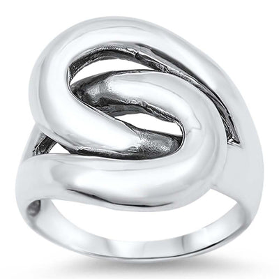 Sterling Silver Plain Knot Band Design with Face Height of 20MM
