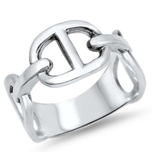 Load image into Gallery viewer, Sterling Silver Stylish Linked Design Band Ring with Face Height of 12MM