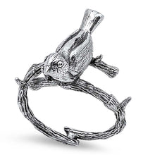 Load image into Gallery viewer, Sterling Silver Nest Band Ring with Bird On TopAnd Face Height of 18MM