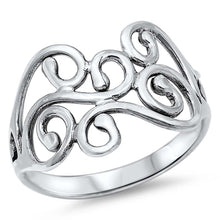 Load image into Gallery viewer, Sterling Silver Fancy Swirls Design Wide Band Ring with Face Height of 15MM