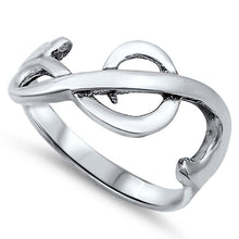 Load image into Gallery viewer, Sterling Silver Trendy Sideway Music Note Design Ring with Face Height of 10MM