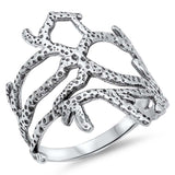 Sterling Silver Coral Reef Ring Design with Face Height of 19MM