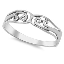 Load image into Gallery viewer, Sterling Silver Stylish Floral Vine Design Band Ring with Face Height of 4MM