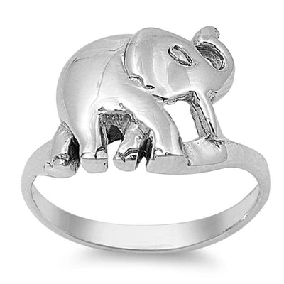 Sterling Silver Stylish Bali Elephant Design with Face Height of 13MM