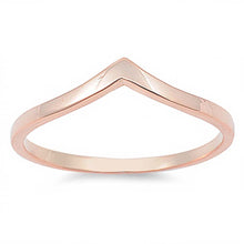 Load image into Gallery viewer, Sterling Silver Rose Gold Plated Chevron Design Band Ring with Face Height of 5MM