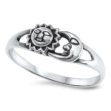 Load image into Gallery viewer, Sterling Silver Sun And Moon Shaped Plain RingsAnd Face Height 6mm