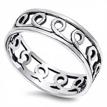 Load image into Gallery viewer, Sterling Silver Fancy Loop Link Design Band Ring with Face Height of 6MM