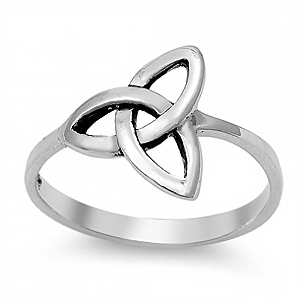 Sterling Silver Modish Celtic Knot Design Ring with Face Height of 13MM