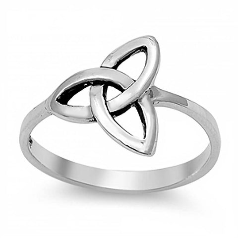 Sterling Silver Modish Celtic Knot Design Ring with Face Height of 13MM
