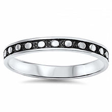 Load image into Gallery viewer, Sterling Silver Black Plated Bali Ring with Beads Design And Face Height of 3MM