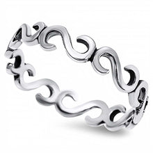 Load image into Gallery viewer, Sterling Silver Fancy Spiral Link Band Ring with Face Height of 4MM