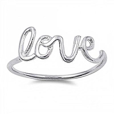 Sterling Silver Love Shaped Plain RingsAnd Face Height 8mm